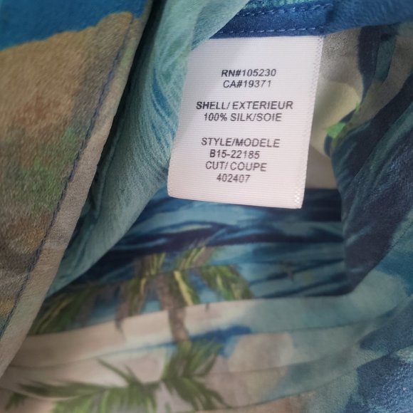 Joie 100% Silk Tropical Tank - Blue Tahitian Pattern - Sz M - Picture 11 of 11